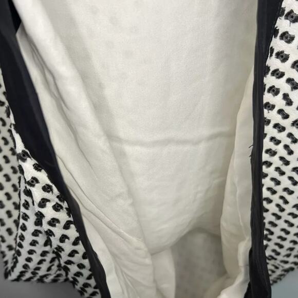 Zac Posen Silk Chiffon Swiss Dot 40’s Style Sheath Dress Black Cream 6 - Picture 10 of 12